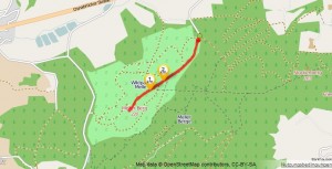 The Track from the car park and back (on Open Street Map)